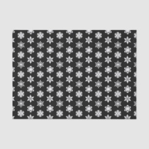 Ikat-Schneeflocken - Schwarzweiß Seidenpapier