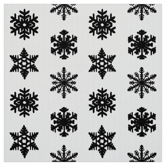 Ikat-Schneeflocken - weiß und schwarz Stoff (Muster)