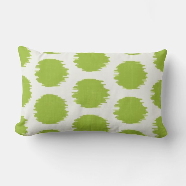 Ikat Scratch Dot, Celery Lumbar Lendenkissen (Vorderseite)