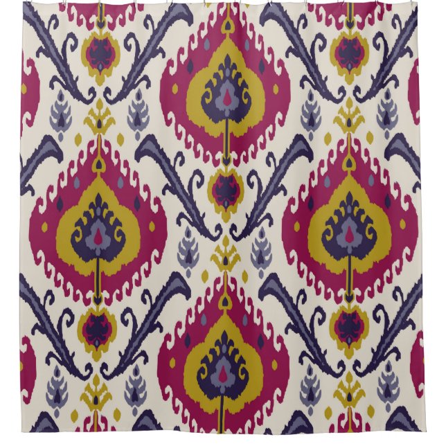 Ikat seamless pattern background Traditional patte Duschvorhang (Vorderseite)