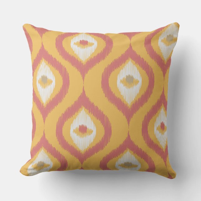Ikat Series Ogee Orange Kissen (Vorderseite)