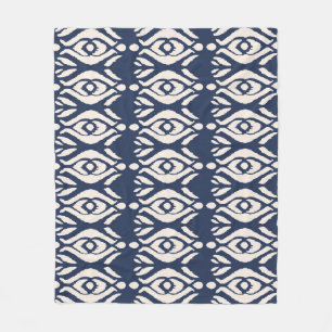 Ikat Shibori Druck: Ethnische Wasserfarben Textur Fleecedecke