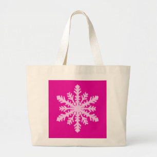 Ikat Snowflake - Fuchsia und Eispink Jumbo Stoffbeutel