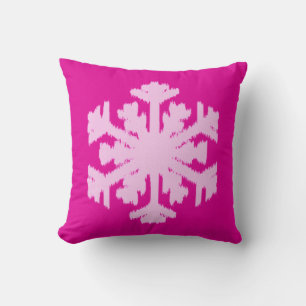 Ikat Snowflake - Fuchsia und Eispink Kissen