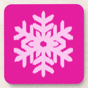 Ikat Snowflake - Fuchsia und Eispink Untersetzer
