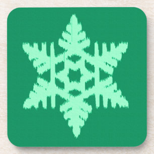 Ikat Snowflake - Kiefer und Minze grün Getränkeuntersetzer