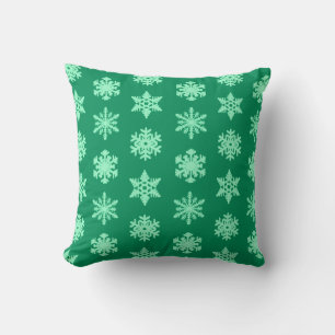 Ikat Snowflake - Kiefer und Minze grün Kissen
