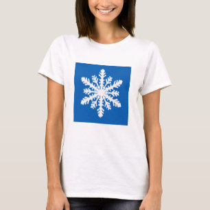 Ikat Snowflake - Kobalt blau und weiß T-Shirt