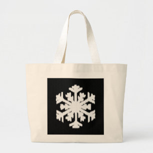 Ikat Snowflake - Schwarzweiß Jumbo Stoffbeutel