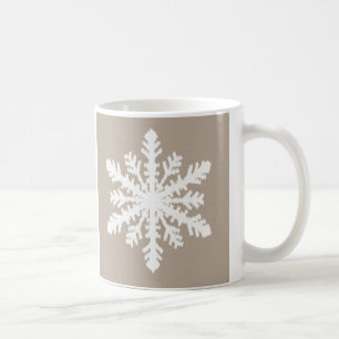 Ikat Snowflake - Taupe und Weiß Tasse