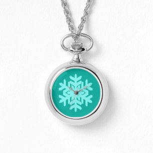 Ikat Snowflake - Türkis und Wasser Armbanduhr