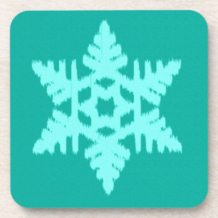 Ikat Snowflake - Türkis und Wasser Untersetzer