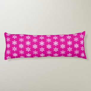 Ikat Snowflakes - Fuchsia und Eispink Seitenschläferkissen