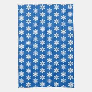 Ikat Snowflakes - Kobaltblau und weiß Küchentuch