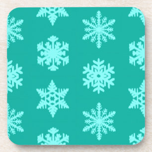 Ikat Snowflakes - Türkis und Wasser Getränkeuntersetzer