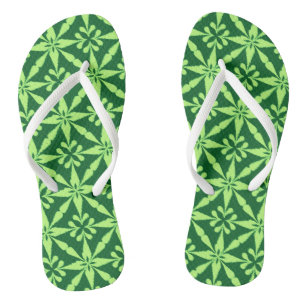 Ikat Star Pattern - Dunkelgrün Flip Flops