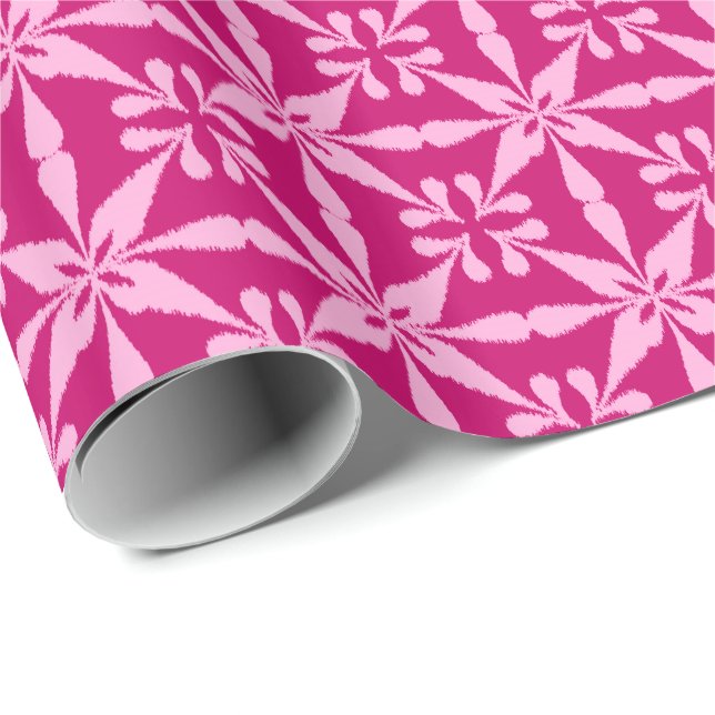Ikat Star Pattern - Fuchsia Pink Geschenkpapier (Rolleneckpunkt)