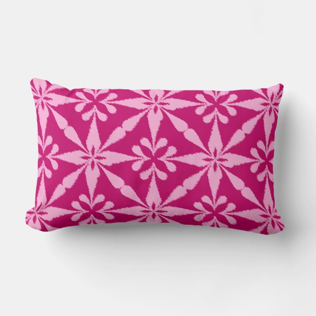 Ikat Star Pattern - Fuchsia Pink Lendenkissen (Vorderseite)