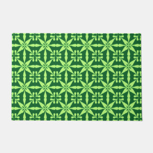 Ikat Star Pattern, Limon und dunkelgrün Fußmatte