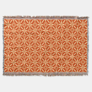 Ikat Star Pattern - Mandarin Orange Decke