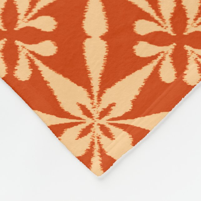 Ikat Star Pattern - Mandarin Orange Fleecedecke (Ecke)