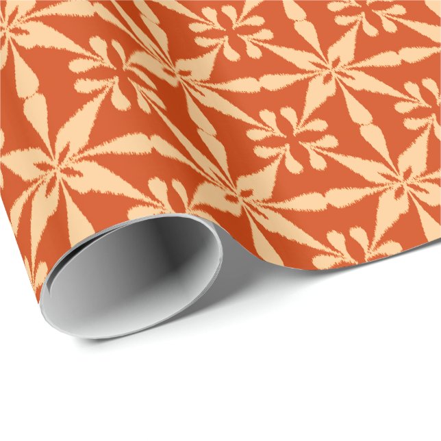 Ikat Star Pattern - Mandarin Orange Geschenkpapier (Rolleneckpunkt)