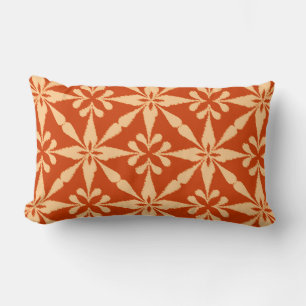 Ikat Star Pattern - Mandarin Orange Lendenkissen