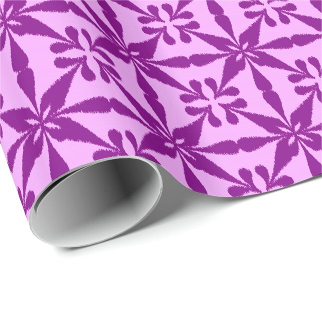 Ikat Star Pattern - Violet und Orchid Geschenkpapier (Rolleneckpunkt)