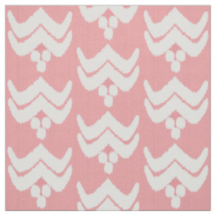 Ikat stilisiertes Blumen - korallenrotes rosa und Stoff