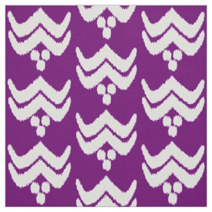 Ikat stylized Blumen - amethyst Lila und weiß Stoff