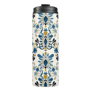 Ikat Tie-Dye, tribal Aquarell Thermosbecher