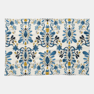 Ikat Tie-Dye, tribaler Wasserfarbeneffekt Geschirrtuch