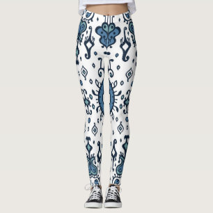 Ikat, tribal, ethnisches nahtloses Ornament. Leggings