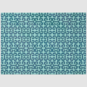 IKAT Tribal Muster Aquamarin Aqua griechischer Sch Seidenpapier