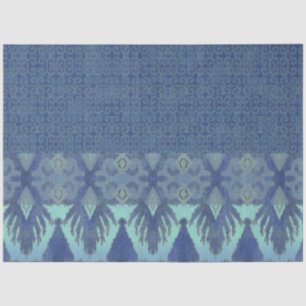 IKAT Tribal Muster Navy Türkisblau Decoupage Seidenpapier