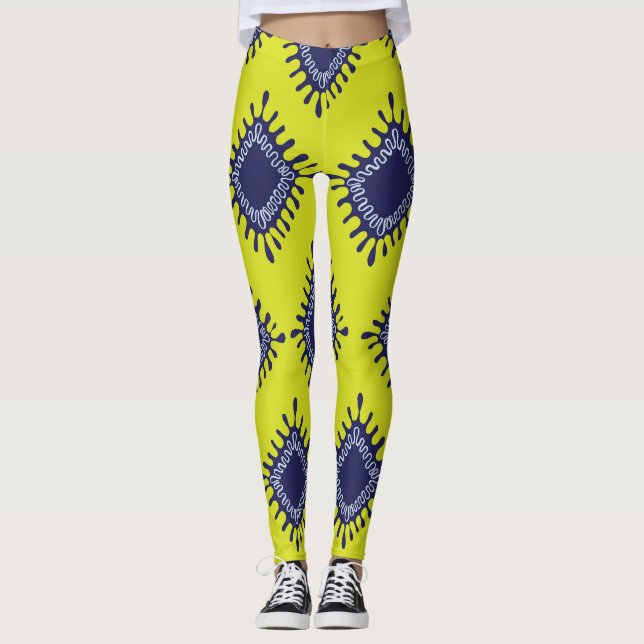 Ikat Tribal: Stilvolles modernes Muster. Leggings (Vorderseite)