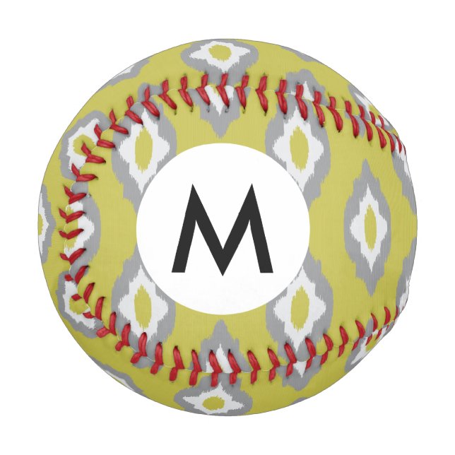 Ikat-Vintage-Muster Baseball (Vorderseite Links)