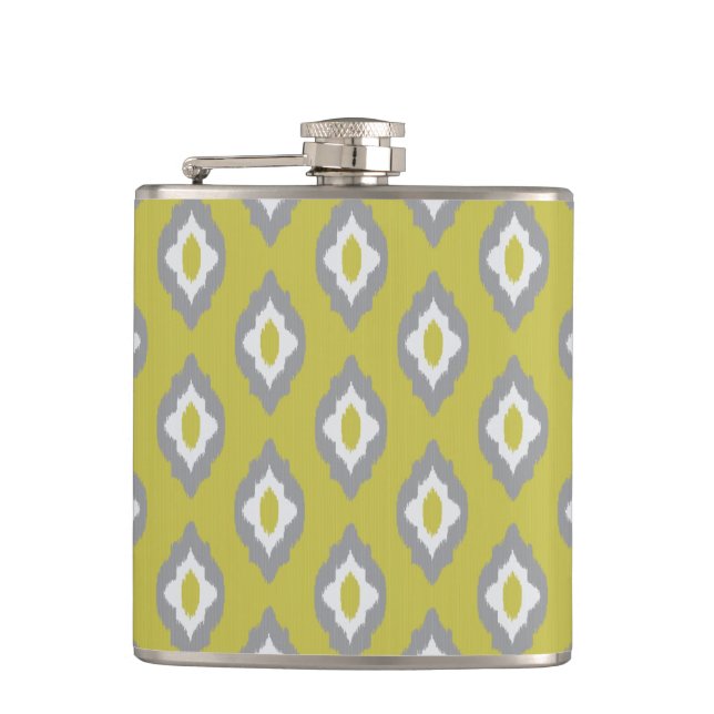 Ikat-Vintage-Muster Flachmann (Vorderseite)