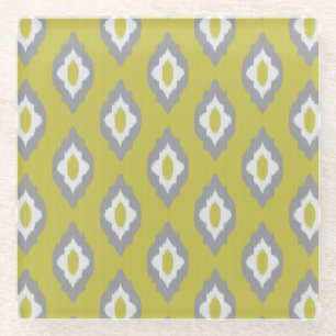 Ikat Vintage-Muster Glasuntersetzer