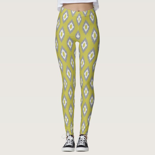Ikat Vintage-Muster Leggings (Vorderseite)
