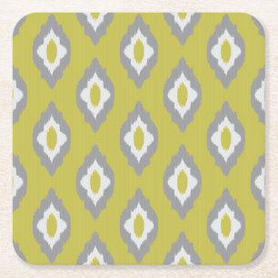 Ikat-Vintage-Muster Rechteckiger Pappuntersetzer