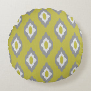 Ikat Vintage-Muster Rundes Kissen