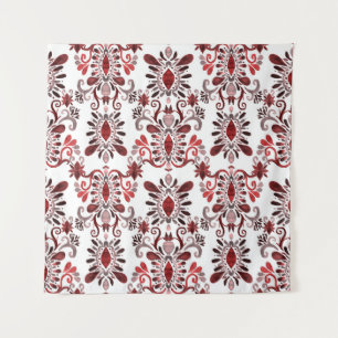 Ikat Wasserfarbe: Ethnische Stammeskultur nahtlos. Wandteppich