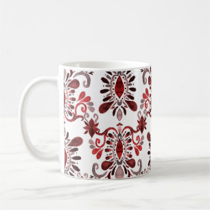 Ikat-Wasserfarbe: Nahtlose tribal-ethnische Muster Kaffeetasse