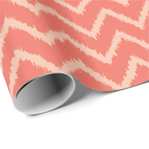 Ikat Zickzack Muster - korallenrote Orange und Geschenkpapier