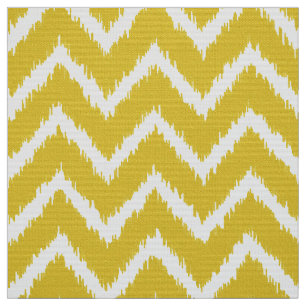 Ikat Zickzack Muster - Senfgelb und -WEISS Stoff