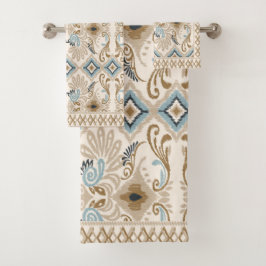 Ikat Zickzack Paisley Badhandtuch Set