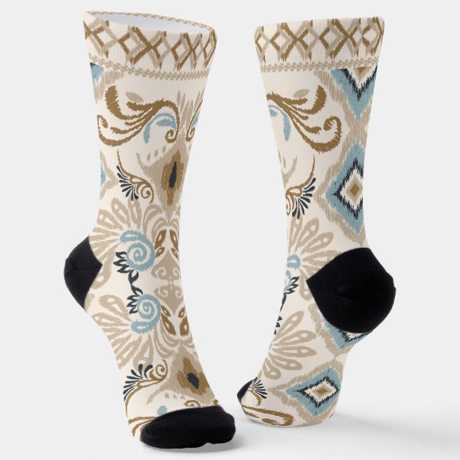 Ikat Zickzack Paisley Socken (Gewinkelt)