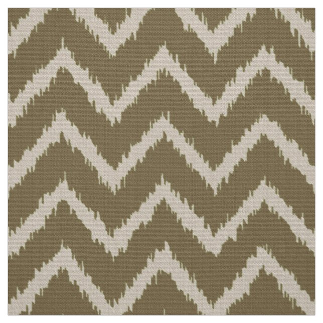 Ikat Zickzack Pattern - Taupe tan und Beige Stoff (Muster)