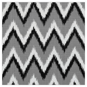 Ikat Zickzack Streifen - grau/Grau, Schwarzes u. Stoff